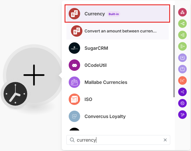 Изображение создания модуля Convert an amount between currencies